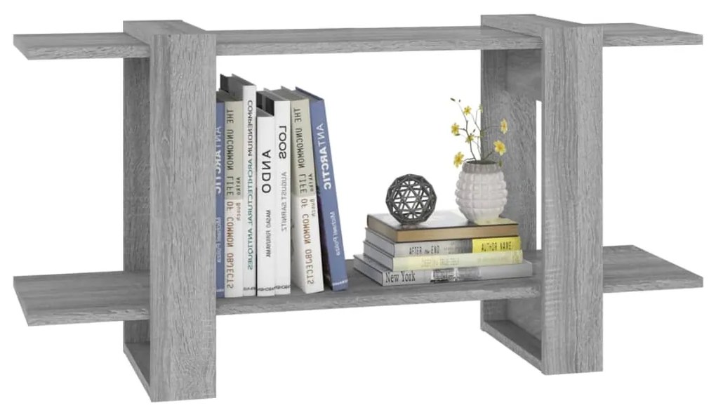 Libreria grigio marrone 100x30x51 cm in legno multistrato