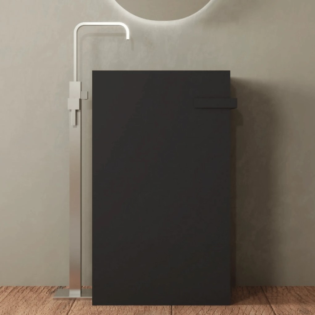 Lavabo Freestanding Con Scarico a Parete 50x35 Cm Lullaby "Bajo" Nero Opaco