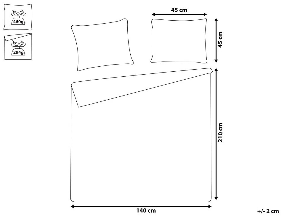 Copriletto trapuntato con cuscini crema 140 x 210 cm RUDKHAN Beliani