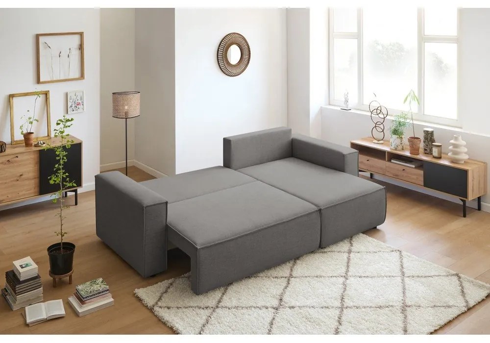 Divano letto angolare grigio (variabile) Nihad structural - Bobochic Paris