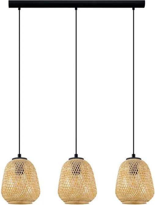 Lampadario Natura Dembleby beige paralume beige 3x E27 Ø0cm EGLO