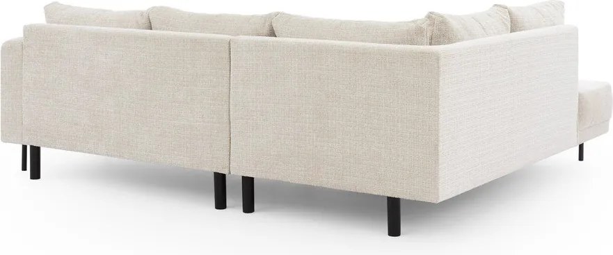 Divano angolare beige (con penisola a sinistra/a L) con rivestimento in ciniglia Mauris – Ropez