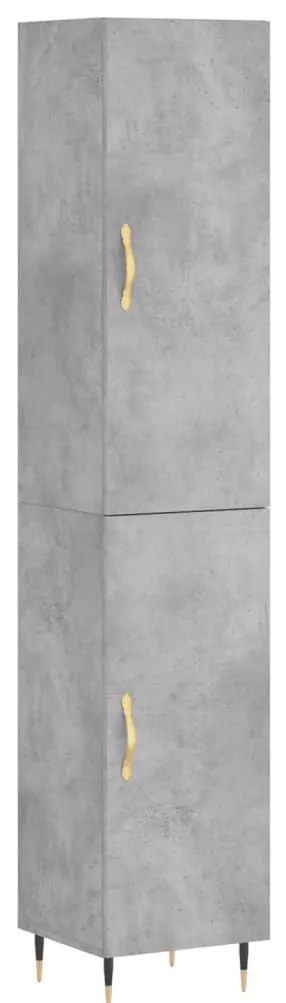 Credenza grigio cemento 34,5x34x180 cm in legno multistrato