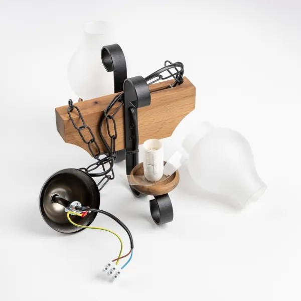 Brilagi - Lampadario a sospensione con catena QUEEN 2xE14/40W/230V faggio