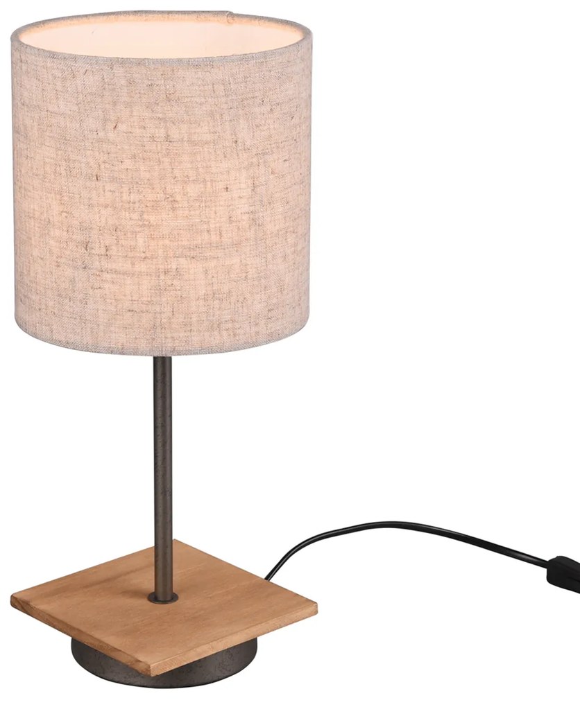 Lampada da tavolo con base in legno Elmau Trio