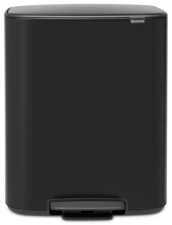Bidone in acciaio nero opaco per raccolta differenziata 60 l Bo - Brabantia