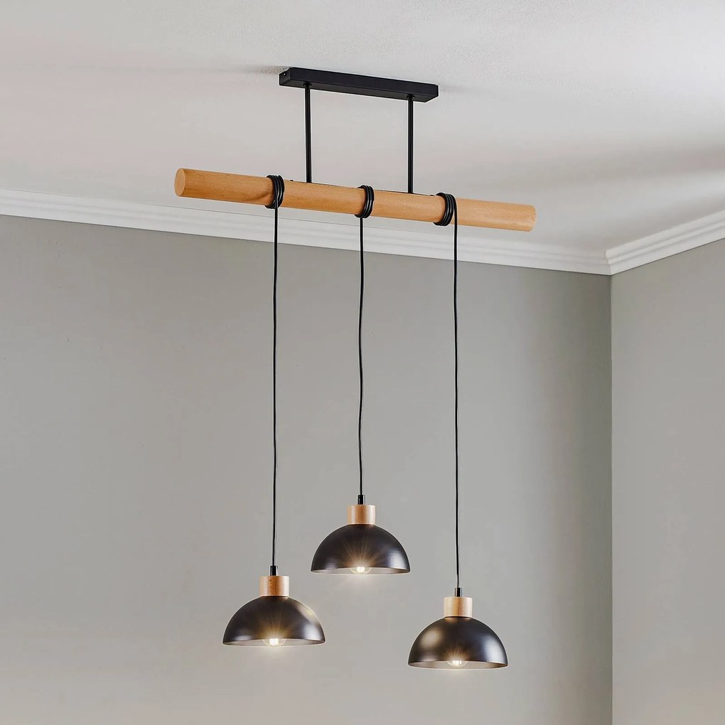 Eko-Light Lampada a sospensione Arik nera 3 luci