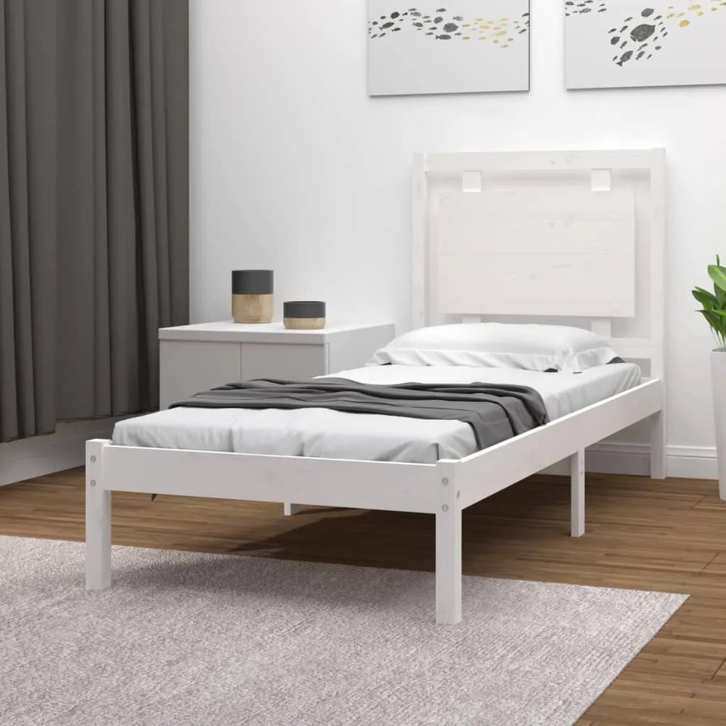 Giroletto Bianco İn Legno Massello 75x190 Cm Small Single /