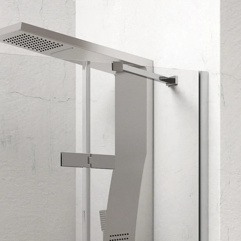 Porta doccia battente 180 cm con 2 laterali fissi | KT6000 - KAMALU