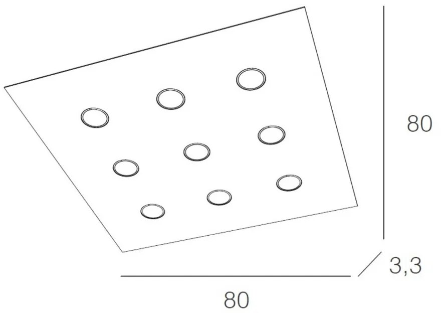 Plafoniera Moderna Area Metallo Bianco Metallo 9 Luci Gx53