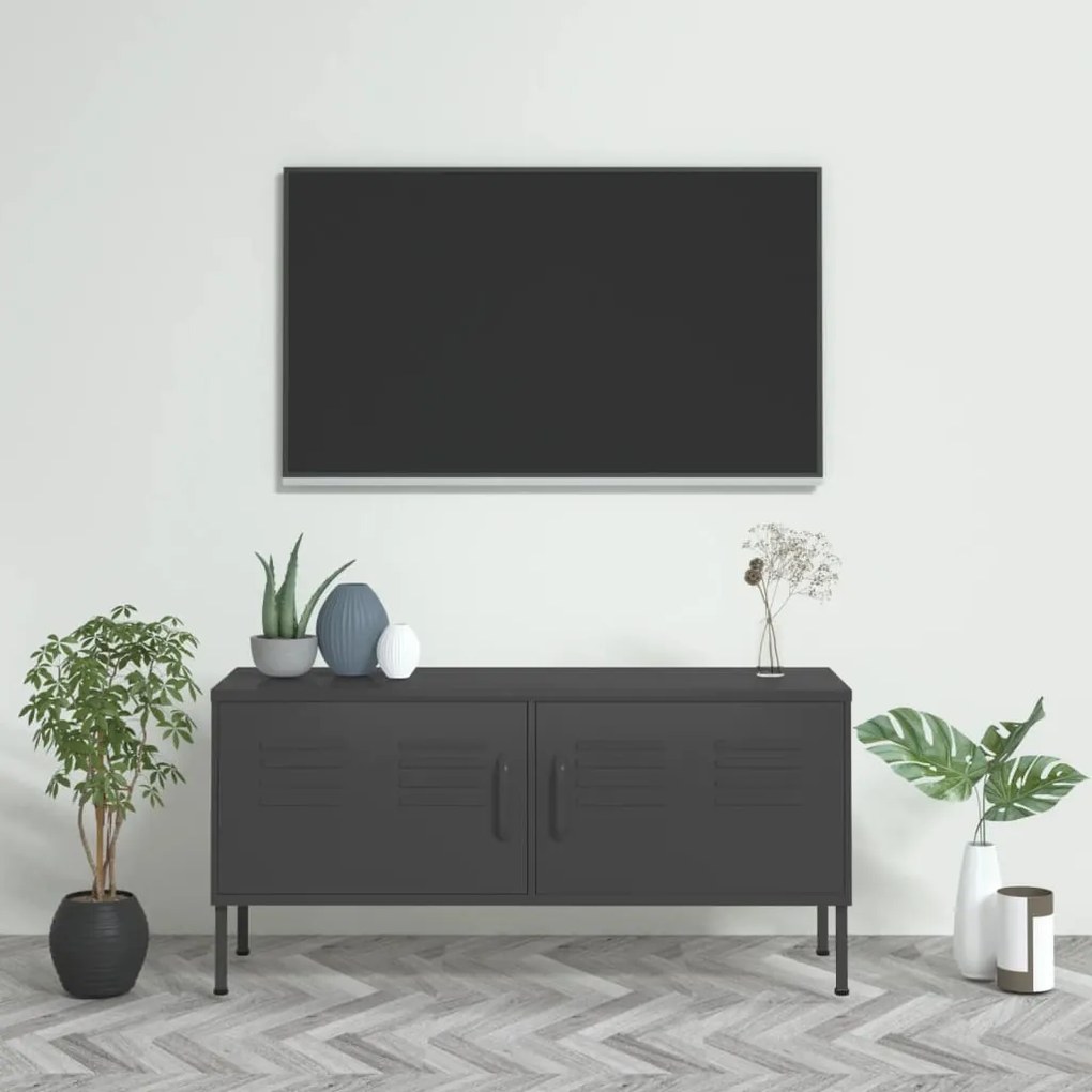 Mobile Tv Antracite 105x35x50 Cm İn Acciaio /