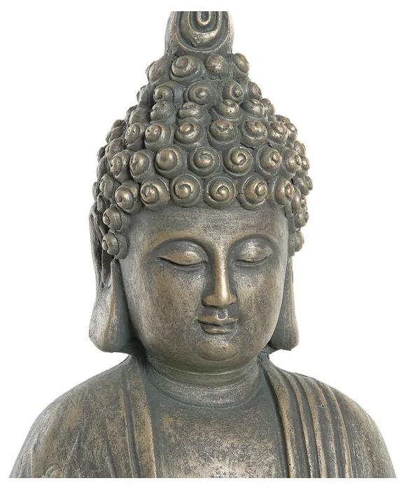 Statua Decorativa DKD Home Decor Fibra di Vetro Dorato Buddha Grigio scuro (38 x 25 x 43 cm) (38 cm) (38 x 25 cm)
