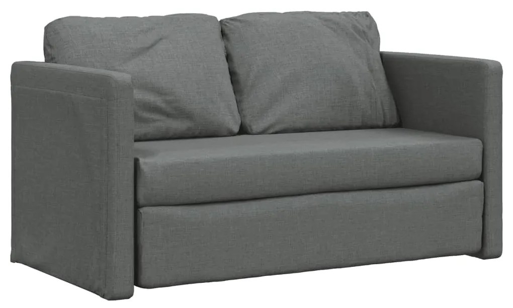 Divano letto da terra 2 in 1 grigio scuro 112x174x55 cm tessuto