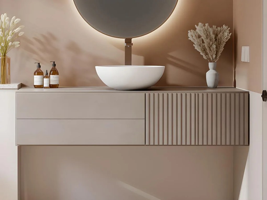 Lavabo bagno tondo 40 cm in Solid Surface Bianco - IMJA