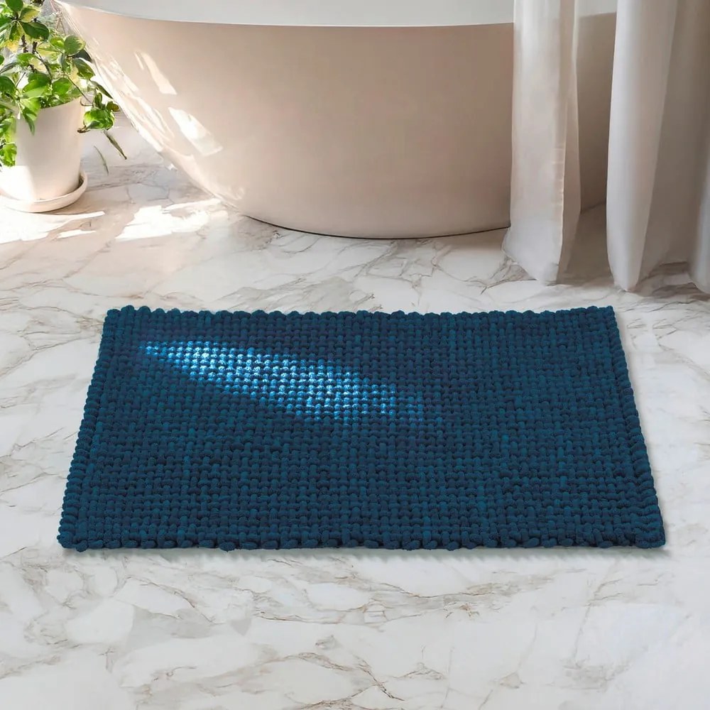 Tappetino per il bagno blu scuro in tessuto 50x80 cm Covelo – Wenko