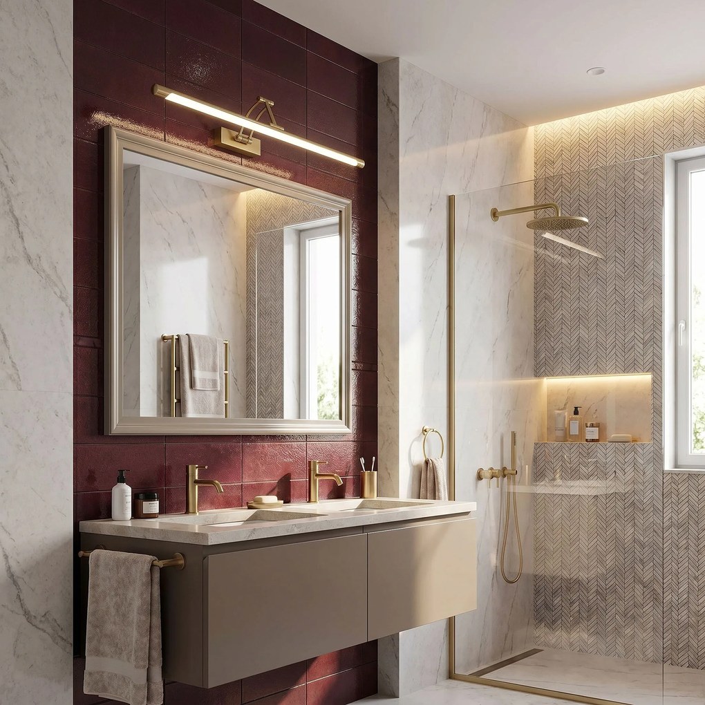 Applique da bagno LED SWE023-1W 60cm Brush Gold
