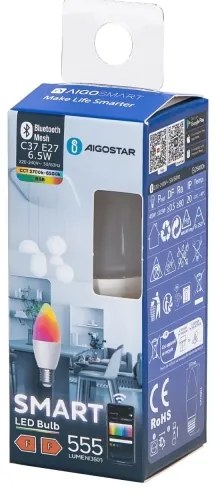 LED RGBW Lampadina C37 E27/6,5W/230V 2700-6500K - Aigostar