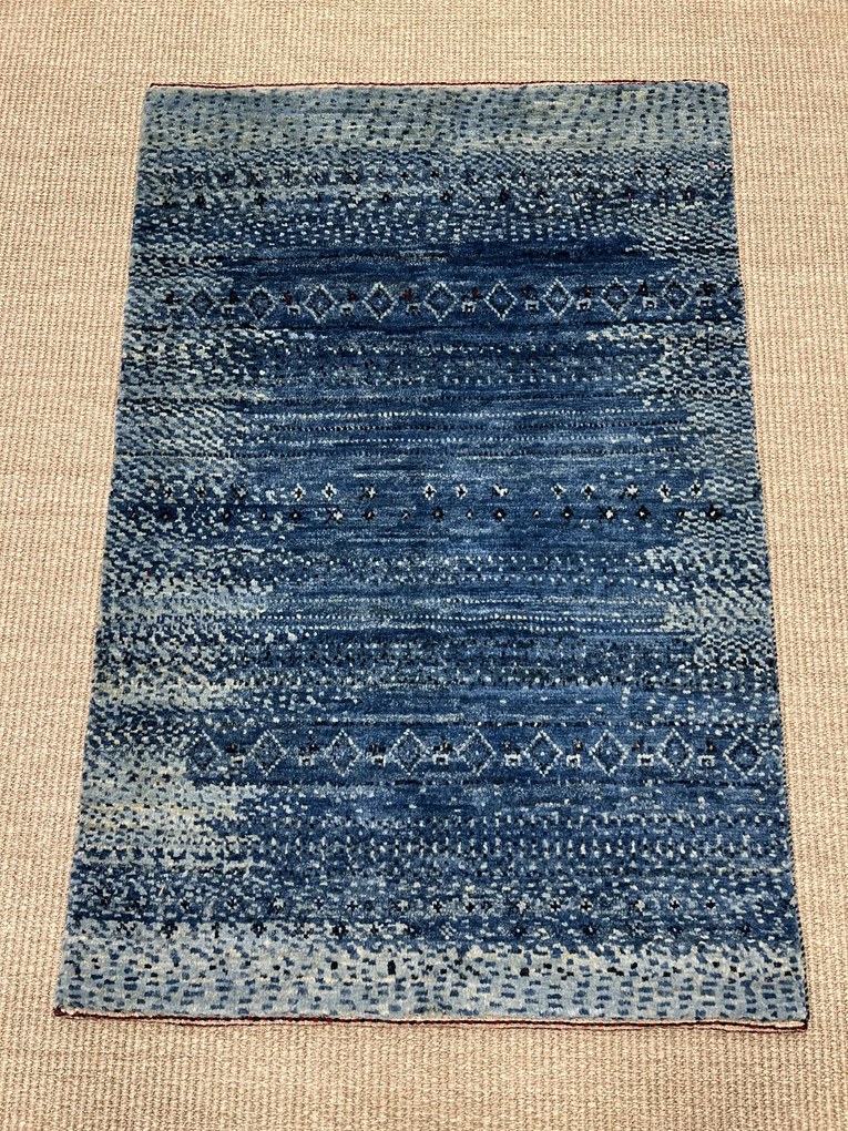 Loribaft Tappeto 100 x 60 Blu (Iran) Annodato A Mano
