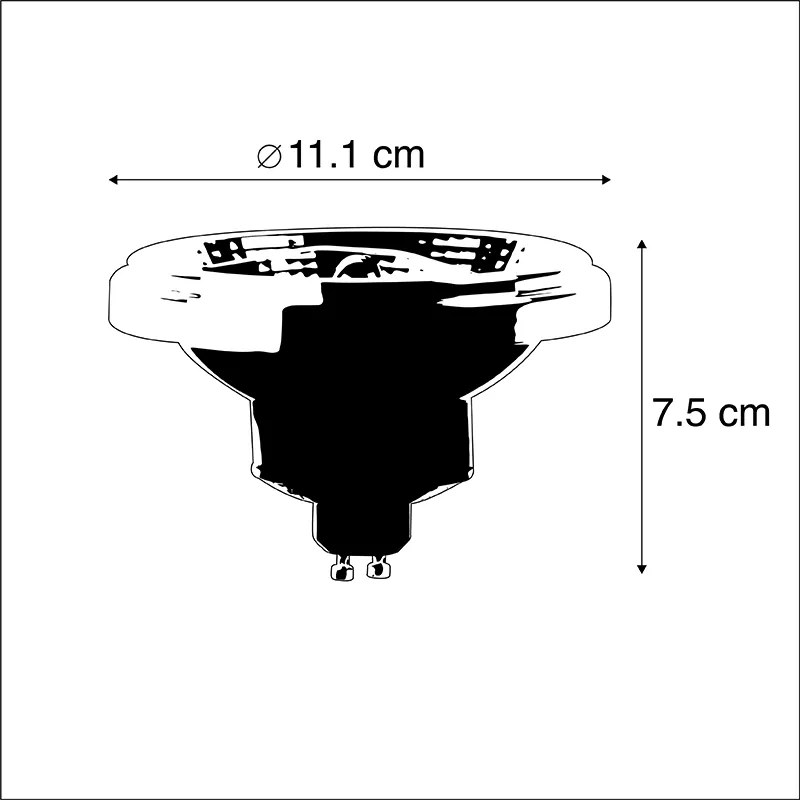 Set di 5 lampadine LED AR111 GU10 12W 2000K-3000K dimmerabile a luce calda