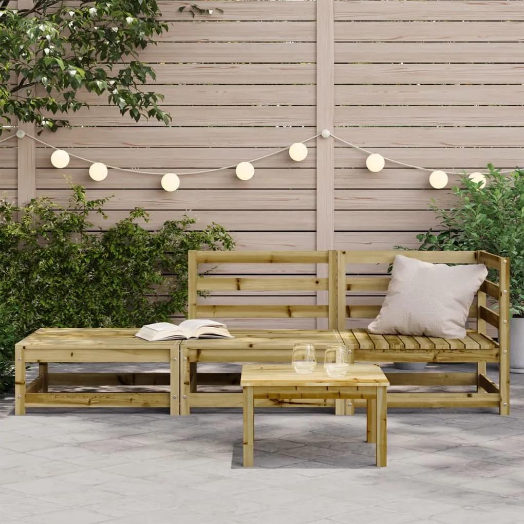 Divano giardino con poggiapiedi 2 sedute legno impregnato pino