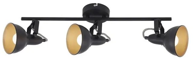 Faretto decorativo senza fonte luminosa 3 luci Soft nero/oro E14