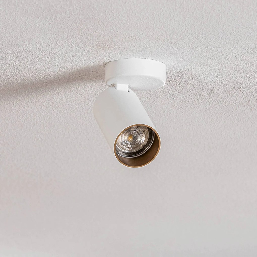 Nowodvorski Lighting Faretto da soffitto Mono I bianco, interno dorato, a 1 luce.