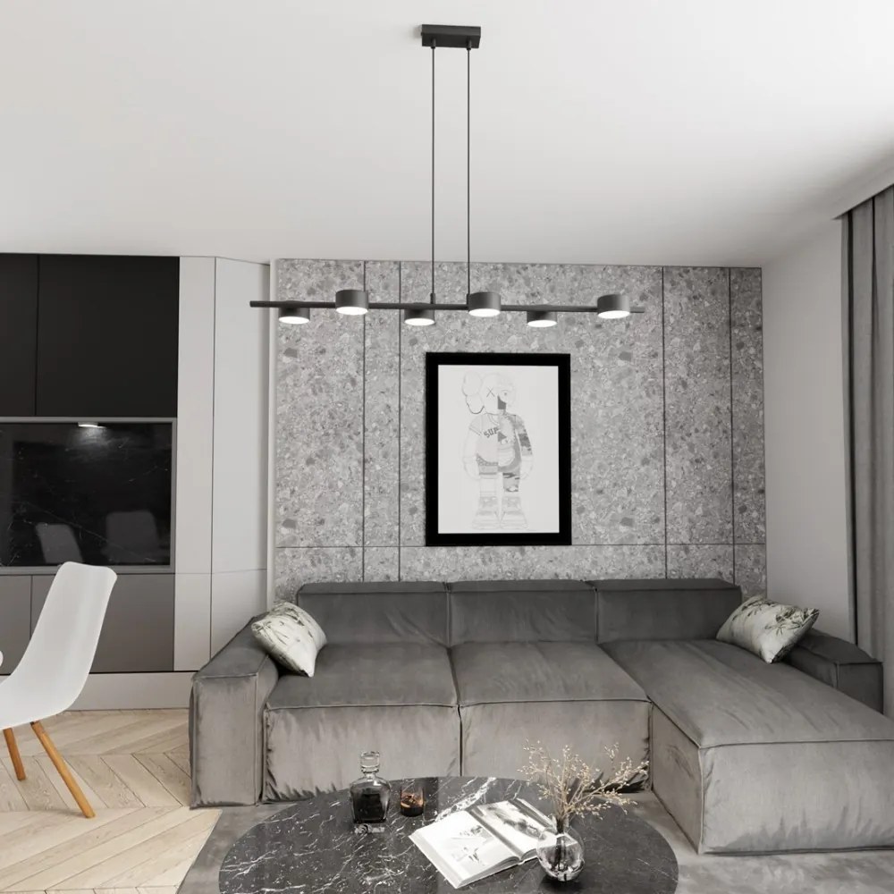 Lampadario a sospensione SORA 6 Nero 6xGX53 da interno Colore del corpo Nero