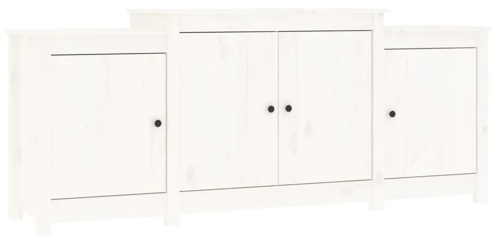 Credenza bianca 164x37x68 cm in legno massello di pino