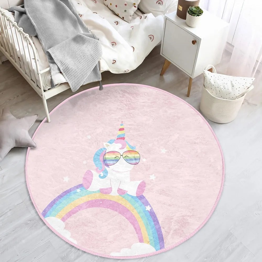 Tappeto rosa per bambini ø 100 cm Comfort - Mila Home