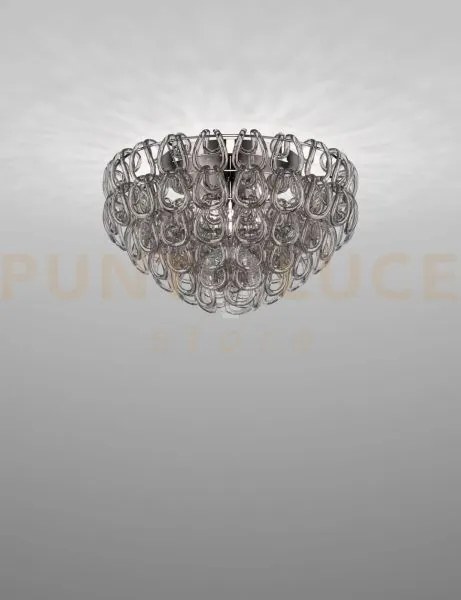 Giogali lampadadario a soffitto 60 cristallo fume' e cromo lucido 4...