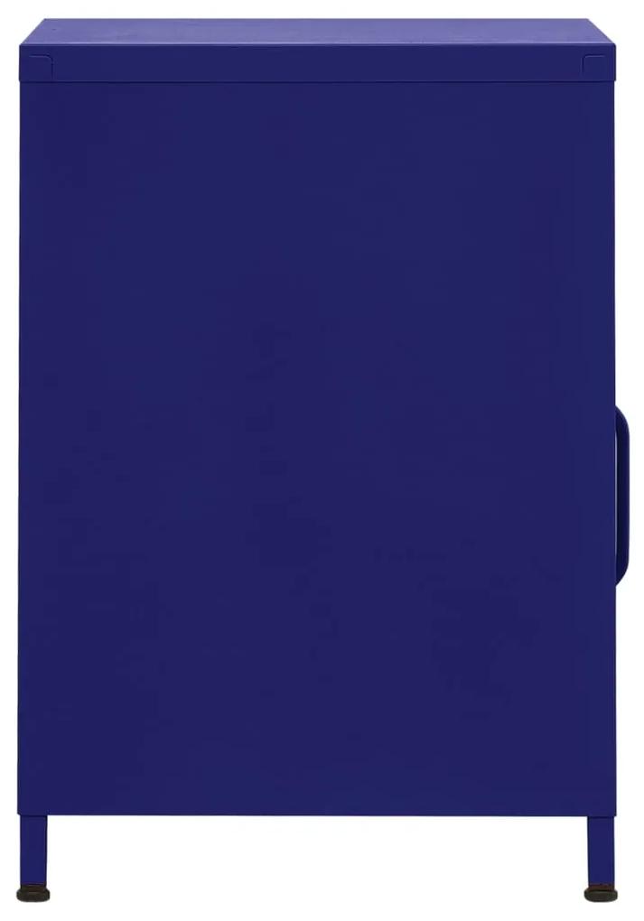 Comodino blu marino 35x35x51 cm in acciaio
