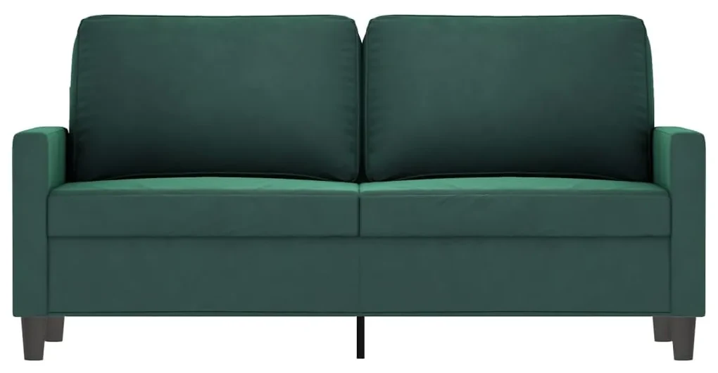 Divano a 2 posti verde scuro 140 cm in velluto