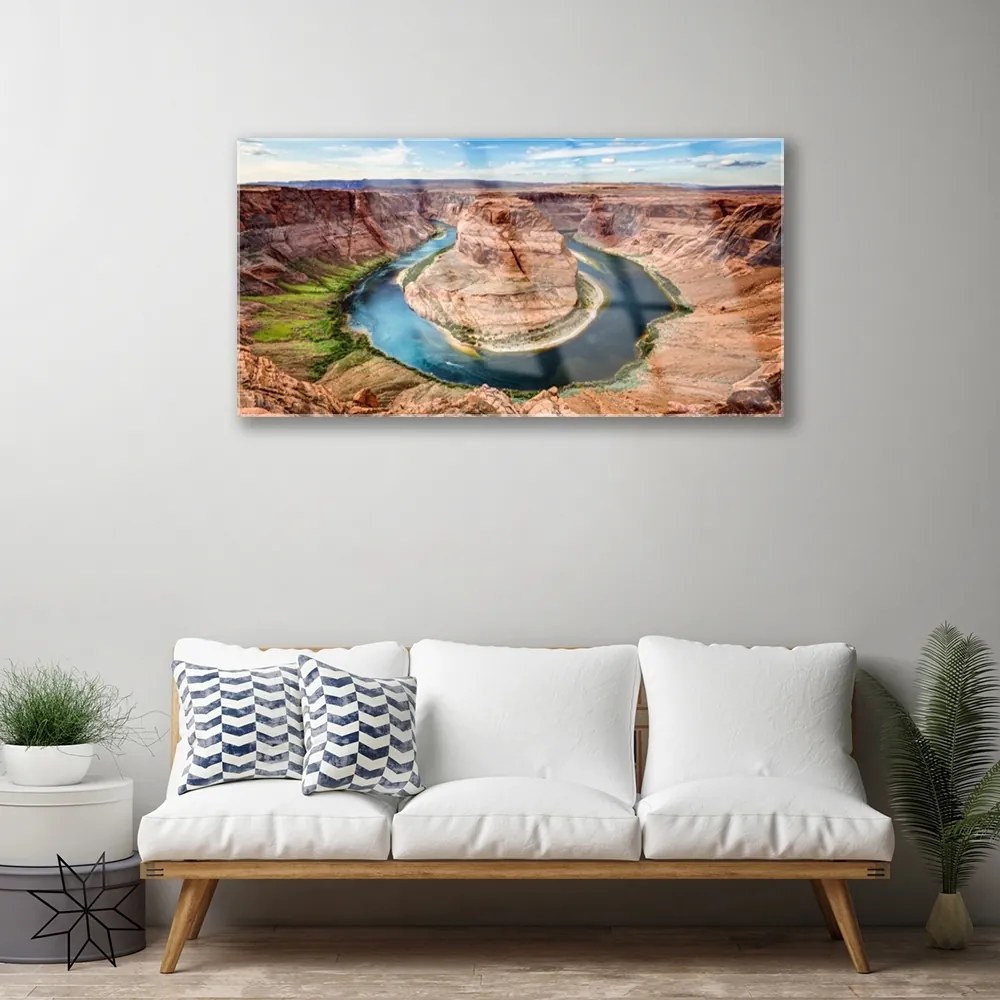 Quadro acrilico Paesaggio del Grand Canyon 100x50 cm