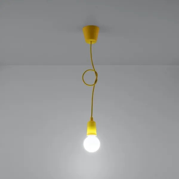 Lampadario a sospensione con filo DIEGO 1xE27/60W/230V giallo