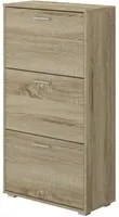 Scarpiera 3 Scomparti 67x28x112 cm 18 Paia in MDF Rovere