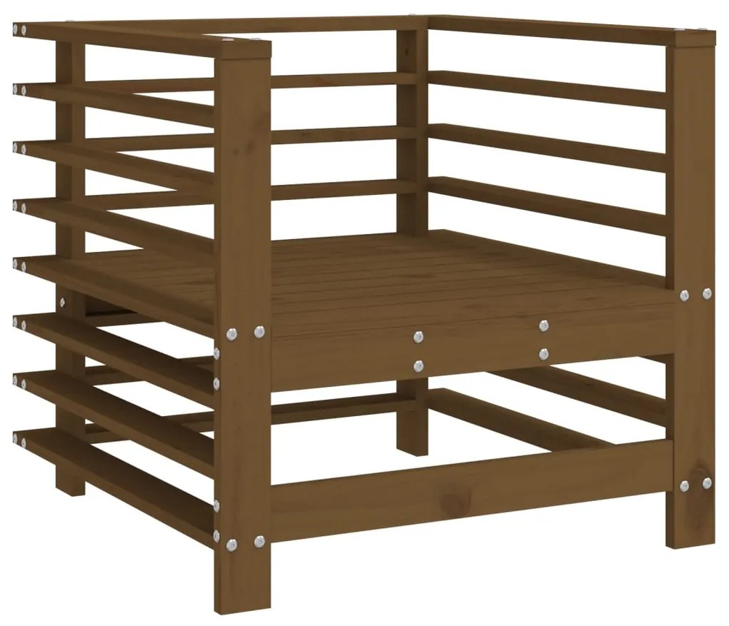 Set Salotto da Giardino 7 pz Miele in Legno Massello di Pino