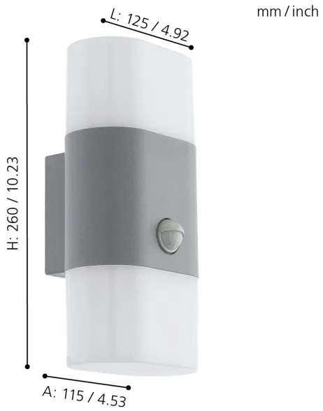Eglo 97313 - Applique a LED  da esterno con sensore FAVRIA 1 2xLED/5,5W/230V IP44