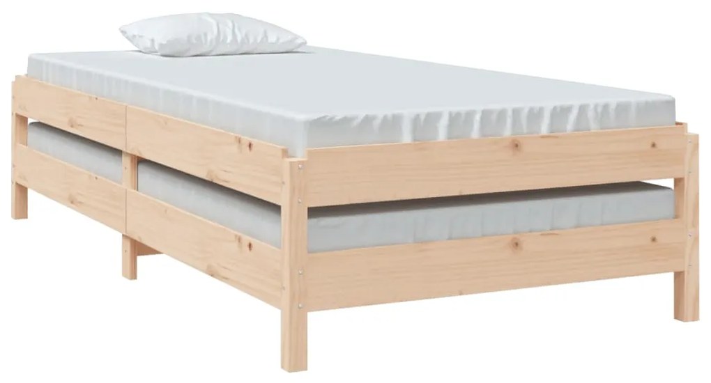 Letto impilabile 75x190 cm in legno massello di pino