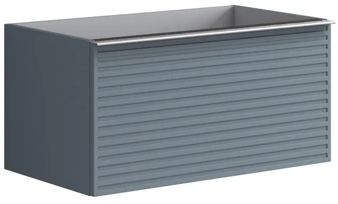 Mobile da bagno sotto lavabo Pixel stripes blu laccato opaco L 80 x H 40 x P 45.5 cm 1 cassetto, lavabo non incluso