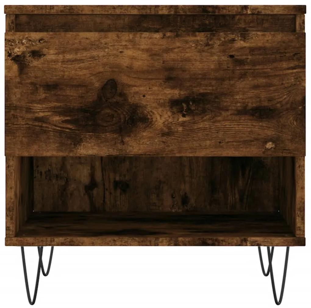 Tavolino da salotto rovere fumo 50x46x50cm in legno multistrato