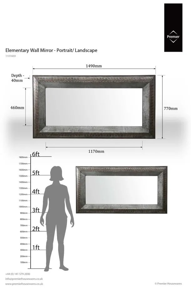 Specchio da parete 77x149 cm Elementary - Premier Housewares