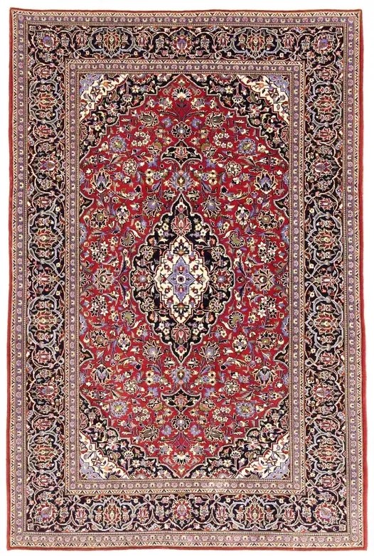 Kashan Tappeto persiano 140x220 Rosso (Iran) Annodato A Mano
