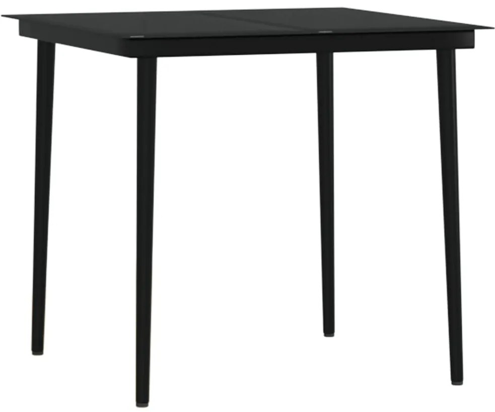 Set da pranzo per giardino 5 pz con cuscini nero