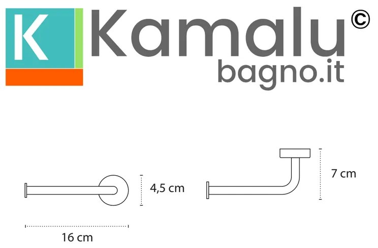 Kamalu - portarotolo a muro in acciaio inox finitura lucida | monde-c