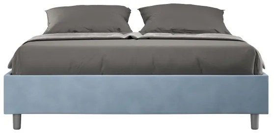Letto contenitore da 160x190 in microfibra azzurro Azelia