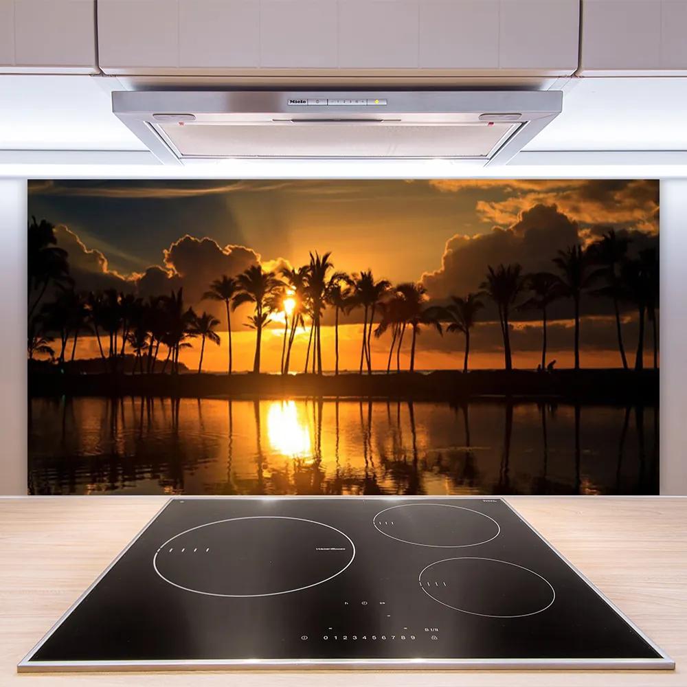 Pannello cucina paraschizzi Alberi, sole, paesaggio 100x50 cm