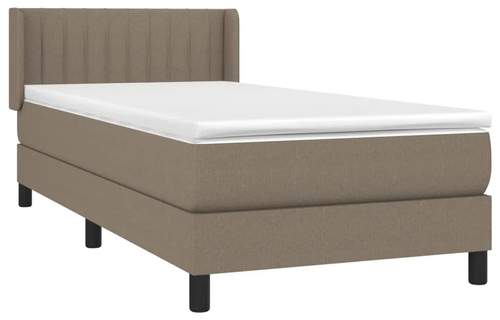 Giroletto a molle con materasso tortora 100x200 cm in tessuto