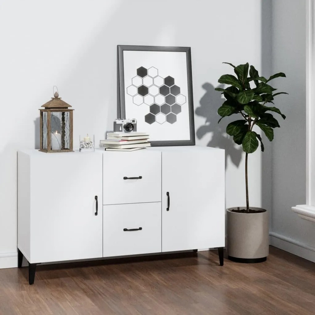 Credenza Bianca 100x36x60 Cm İn Legno Multistrato /