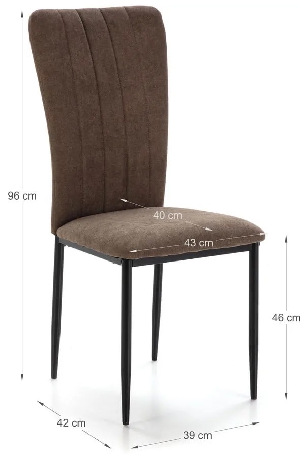 Set di sedie da pranzo marroni 4 pz Holly - Marckeric