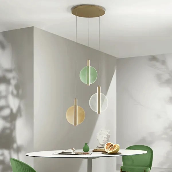 Lampada a sospensione LED 60 cm JUIS in vetro texturizzato MULTICOLOR